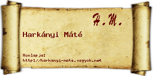 Harkányi Máté névjegykártya