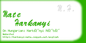 mate harkanyi business card